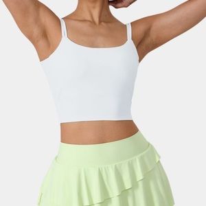 HALARA In My Feels Double Strap Backless Twist Cropped Tank Top White